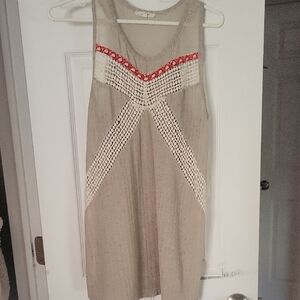 Mystree Beige and Red Mini Dress
